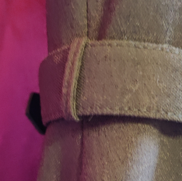 Jones Wear Dress w/ Belt, Sheath Dress, Gray w/ Lace Upper, Size 10 Slit Skirt - Picture 9 of 14